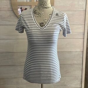 *reebox Gray Striped Top S
